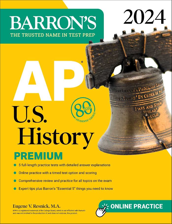 Download PDF ePub Barrons AP U.S. History Premium 2024: 5 Practice